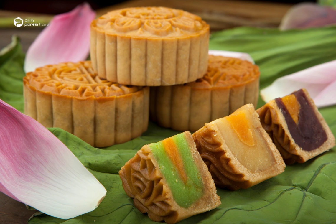 Moon cakes during the mid autumn festival in Vietnam