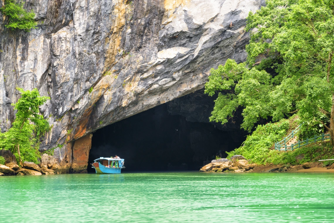 Boarding Into A Cave In Phong Nha
