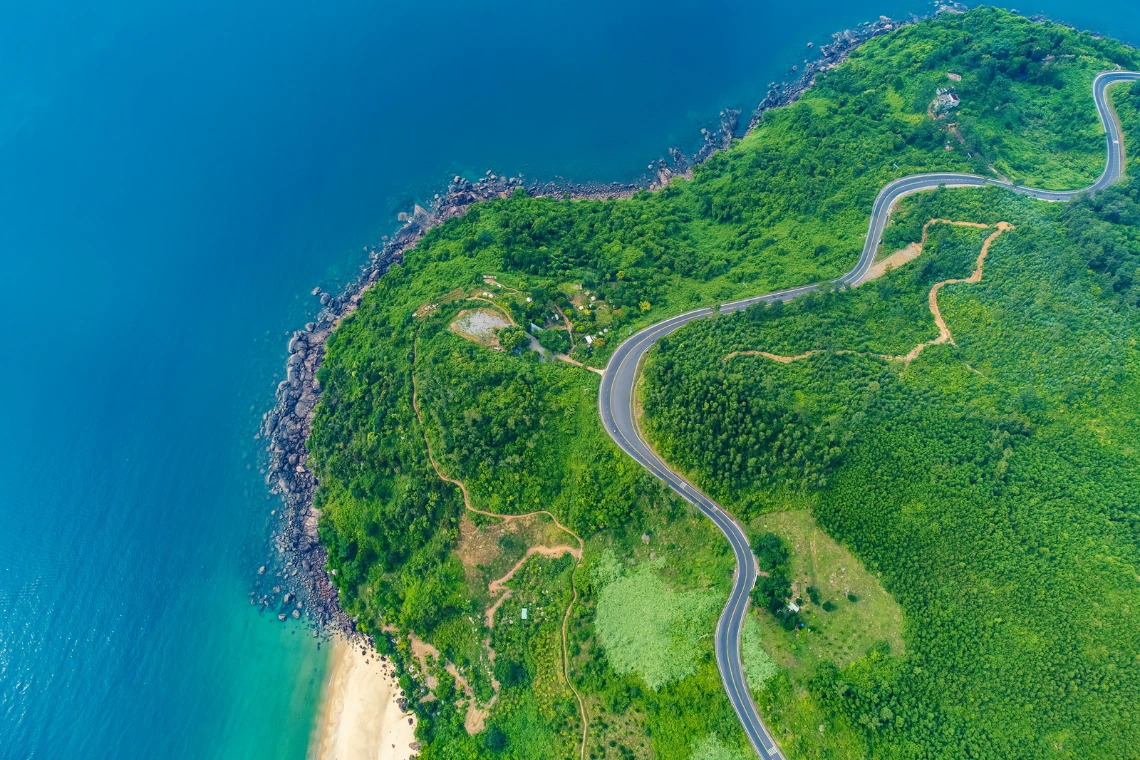 Ariel View of Hai Van Pass