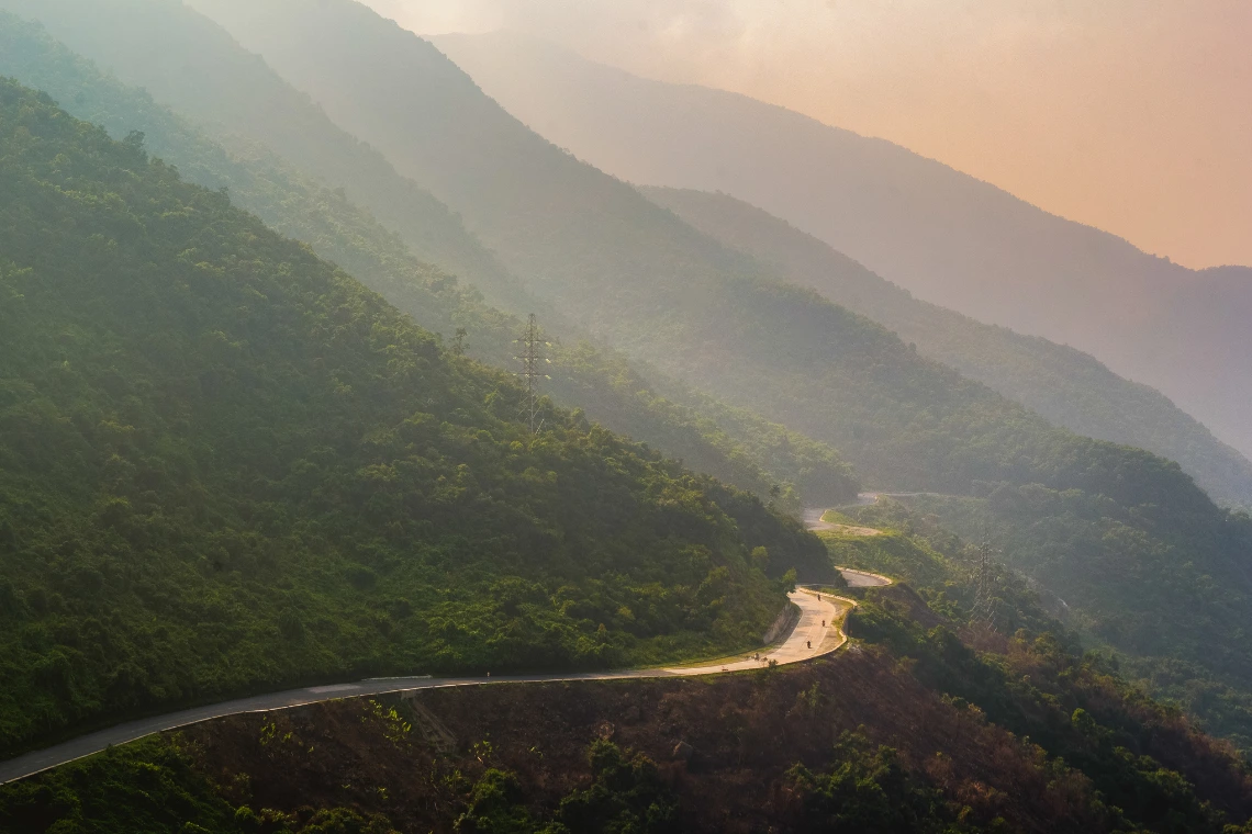 Hai Van Pass In The Early Morning