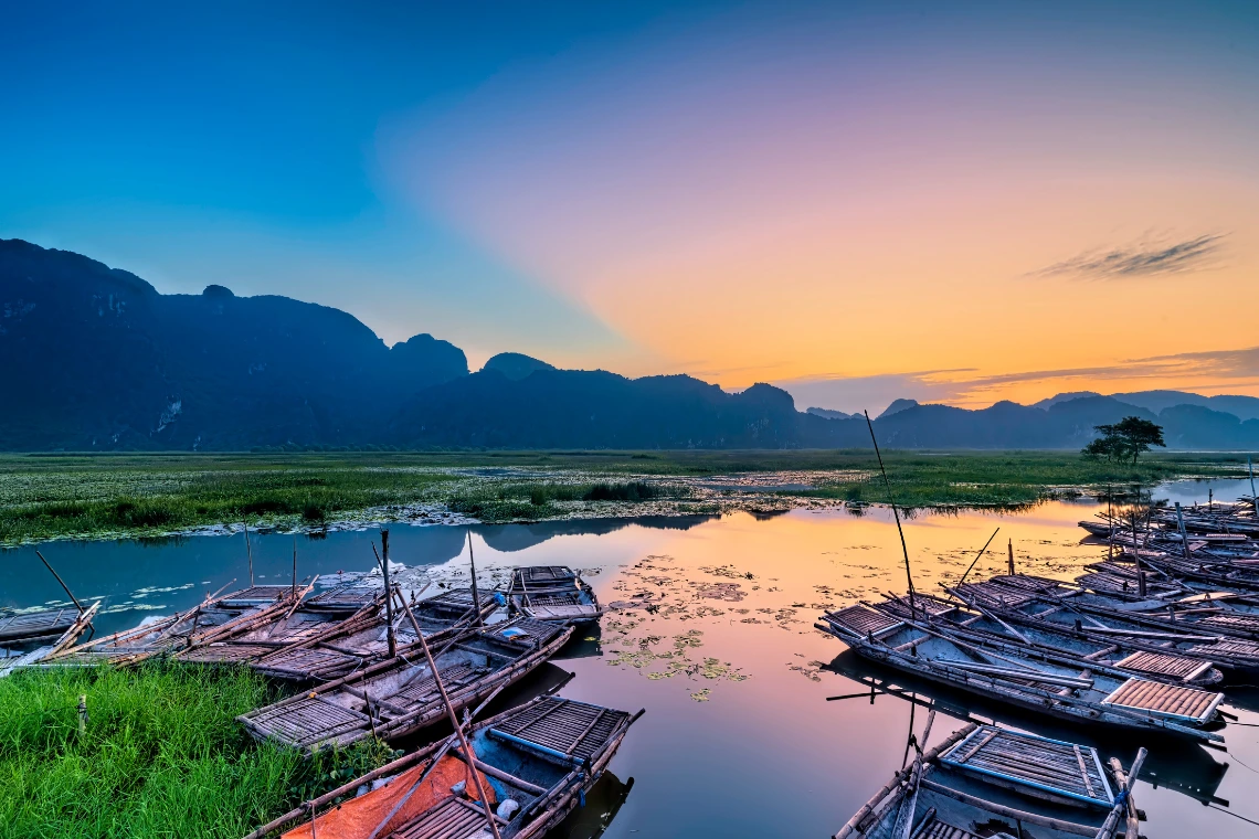 Beautiful Landscape Of Van Long Wetland Nature Reserve