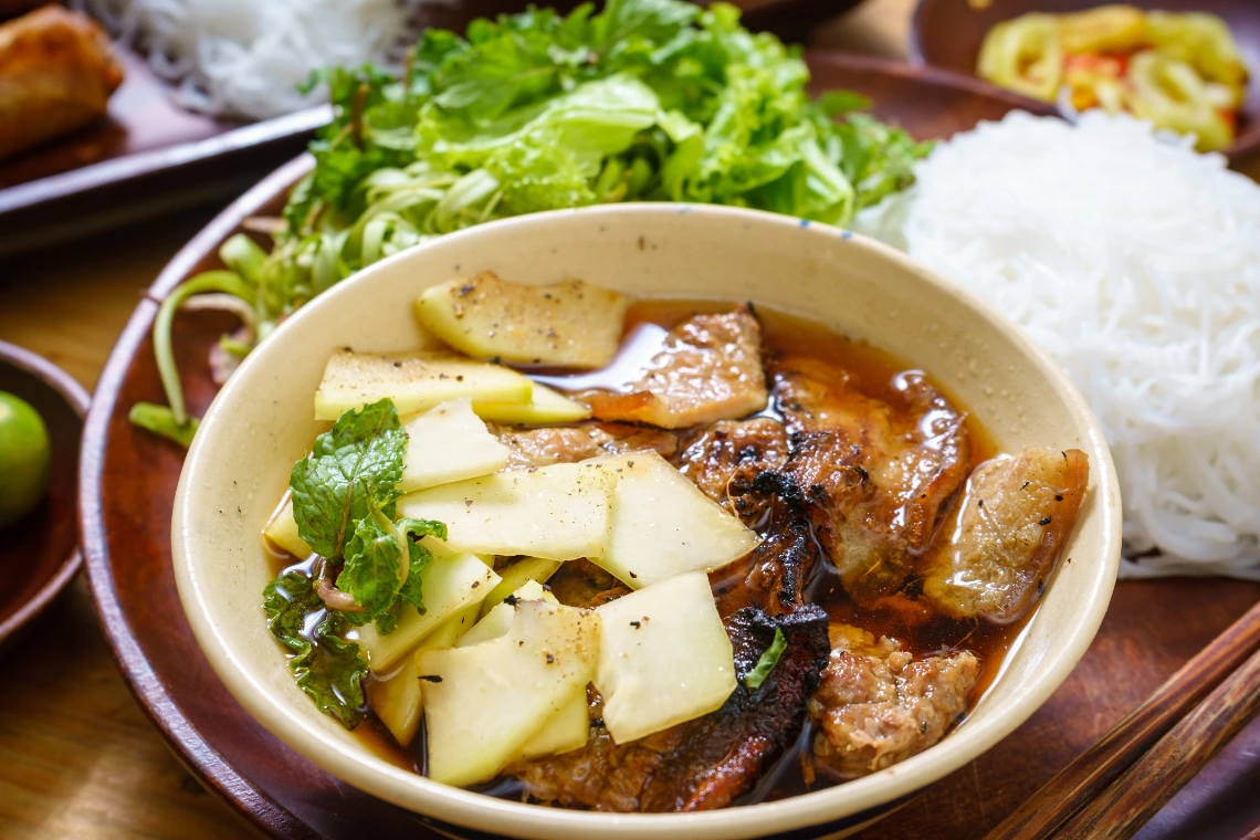 Bun Cha - A familiar dish you can try on a Hanoi street food tour