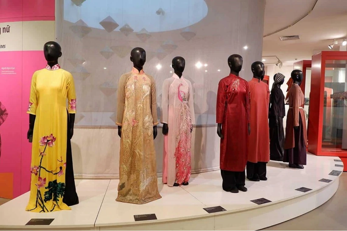 The Ao Dai collection inside Vietnam Women's Museum