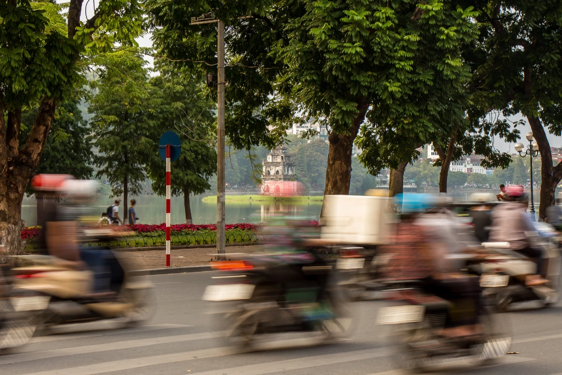 Try exploring Hanoi on a motorbike