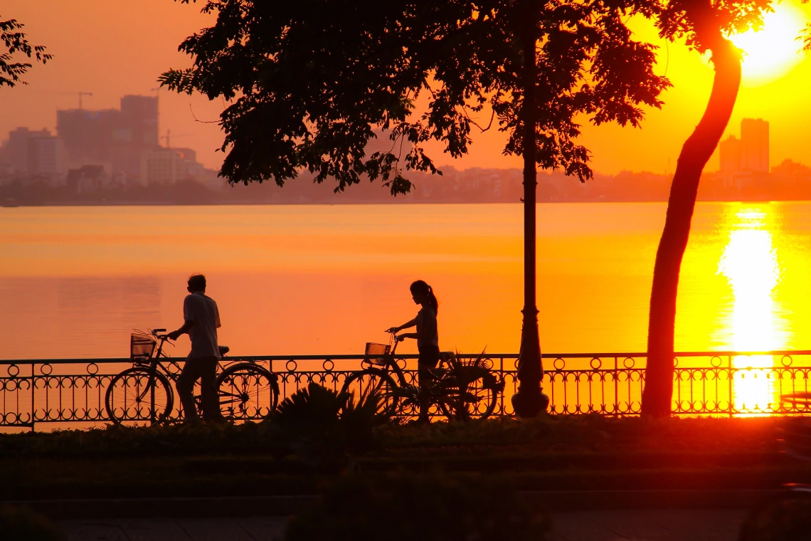 West Lake during sunset is a breathtaking picture